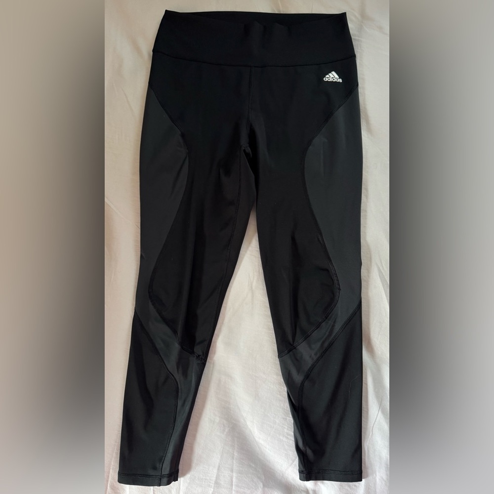 Adidas Women’s High-Waisted Leggings - Size L - Black - Breathable, Sporty Fit